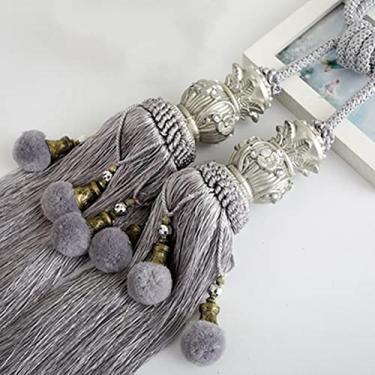 Imagem de Corda de cortina com fivela de cortina de bola dupla gancho de bola pendurada borlas costas de gravata acessórios de cortina decoração para casa, 2