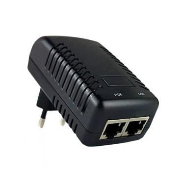 Imagem de Fonte Adaptador De Alimentação LKF-P04 ACDC Adaptor POE-248 Compacta Output 48V Transformador Conector Saída RJ45 Preto Antena Roteador Camera Ip PREMIUM ONYK