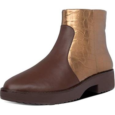 Imagem de FitFlop Bota feminina Mara Ankle Boot, Mistura marrom chocolate, 7
