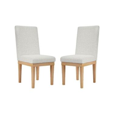 Imagem de Kit 2 Cadeiras De Jantar Estofada Luxo P Mesa Bege