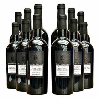 Imagem de Vinho Conte di Campiano Primitivo di Manduria | Kit com 12 Garrafas | Oferta