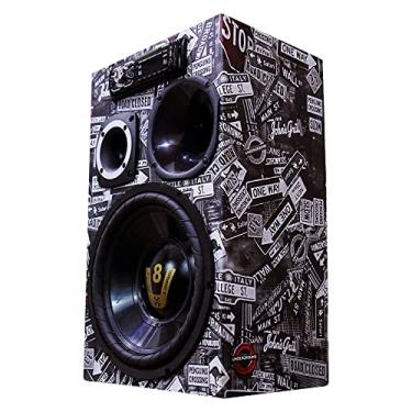 Imagem de Caixa Ativa Radio Bluetooth Usb Residencial + Modulo Taramps Placas Compet Preto