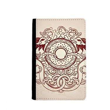 Imagem de Dois porta-passaporte retrato animal dragão chinês Notecase Burse carteira capa porta-cartão, Multicolor
