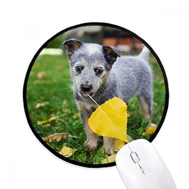 Imagem de DIYthinker Bonito filhote de cachorro de estimação fotografia mouse pad desktop escritório tapete redondo para computador