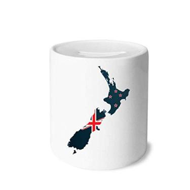 Imagem de DIYthinker The Flag Island Country Map New Zealand Money Box Saving Banks Ceramic Coin Case Kids Adults