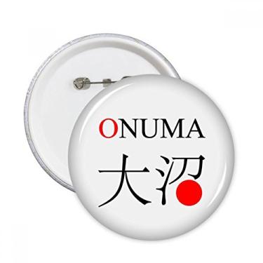 Imagem de Onuma Japanese City Name Red Sun Flag Round Pins Badge Button Emblema Acessório Decoração 5 peças