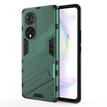 Imagem de YUNCHAO Caixa de telefone Para Honor 50 Pro Punk Armour 2 em 1 PC + TPU Case à prova de choque com suporte invisível capa para celular