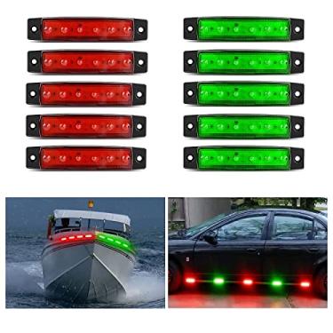 Imagem de Nilight 10 peças 9,7 cm 6 LED vermelho verde luz indicadora LED caminhão campista luz lateral marinho barco navegação iate caiaque veleiro reboque ônibus RV luz 12 V CC, 2 anos de garantia