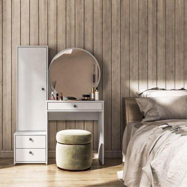 Imagem de Penteadeira 1 Porta 3 Gavetas Miami Elaborart Design Branco