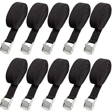 Imagem de Alças de amarrar de 4,5 m com fivela de câmera resistente para caminhão, caiaque, barco (2,54 cm x 40,6 cm, preto)