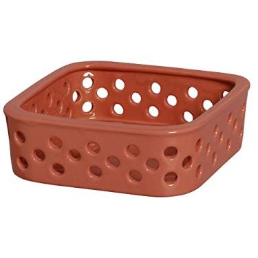 Imagem de Cestinha Quadrada Vasada Ceramicas Pegorin Terracota