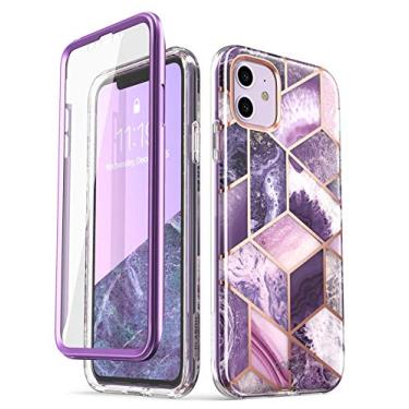 Imagem de i-Blason Capa Cosmo Series para iPhone 11 (versão 2019), capa protetora fina e elegante com protetor de tela integrado, roxa, 16 cm