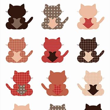 Imagem de Papel De Parede Adesivo Lavável Silhueta De Gatos 15m