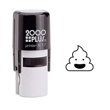 Imagem de Smiling Poo Cosco Carimbo redondo autotintado de borracha - tinta preta