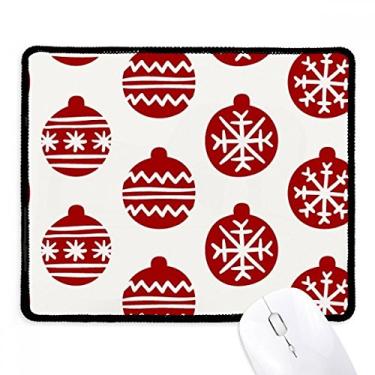 Imagem de Tapete de borracha para jogos com borda costurada, linha de flocos de neve de Natal
