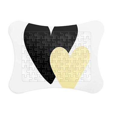 Imagem de Moldura de quebra-cabeça com citação de coração duplo e escrita à mão, jogo de cartas de papel para casa