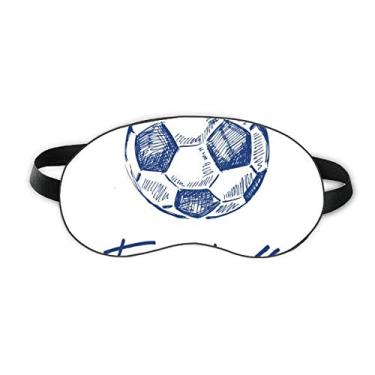 Imagem de Simple Cartoon Football Blue Pattern Sleep Eye Shield Soft Night Blinfold Shade Cover