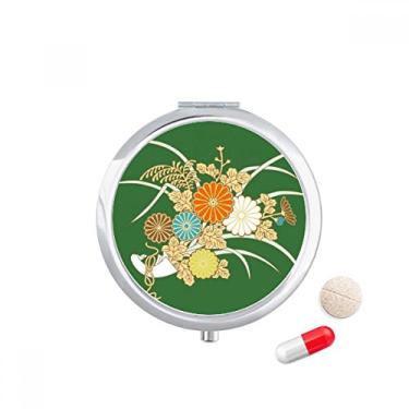 Imagem de Caixa de comprimidos de flor amarela japonesa de outono, caixa de armazenamento de remédios