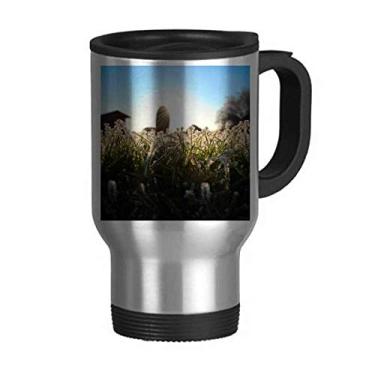 Imagem de Cenário de natureza ciência luz do sol verde florestal tampa flip copo carro copo térmico