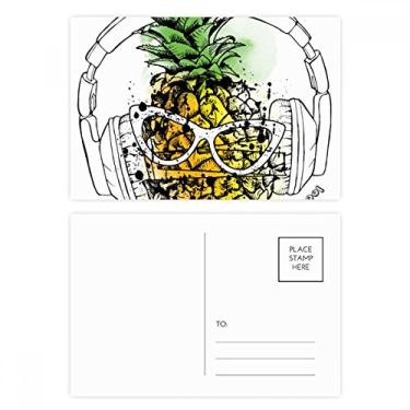 Imagem de Headset Abacaxi Óculos de Sol com Fruta, Cartão Postal de Aniversário