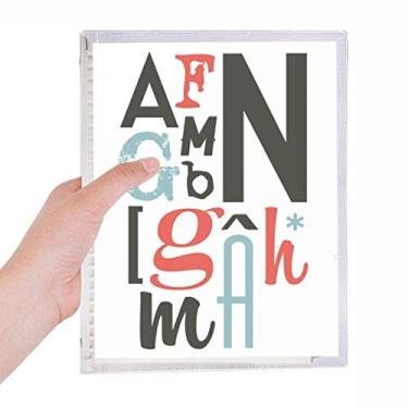 Imagem de Caderno de anotações com citação elegante da Alphabets com folhas soltas e diário recarregável