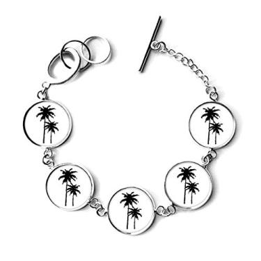 Imagem de DIYthinker Pulseira de praia com silhueta de coqueiro de planta