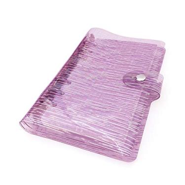 Imagem de A6 A5 Pasta de arquivo com tampa de PVC colorida de 6 furos e anel redondo com fecho de botão de pressão (Pink Rain, A6 mini set)