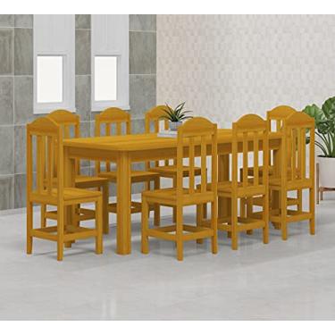 Imagem de Mesa 2,00 x 88 com 8 Cadeiras Safira Cor Cerejeira