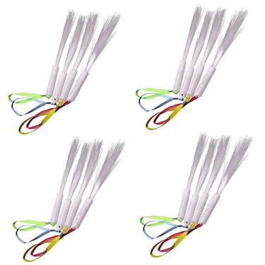 Imagem de OSALADI 16 Peças De Fibra Óptica De Luz Branca Iluminar Varinha Artigos De Festa Neon De Fibra Óptica Led Casamento Conduzido Instantâneo Varinha Mágica Plástico Branco