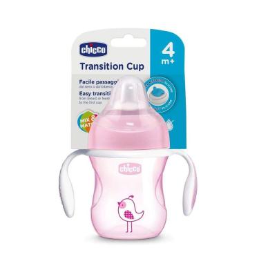 Imagem de COPO CHICCO TRANSITION +4m Bico Antivazamento Rosa