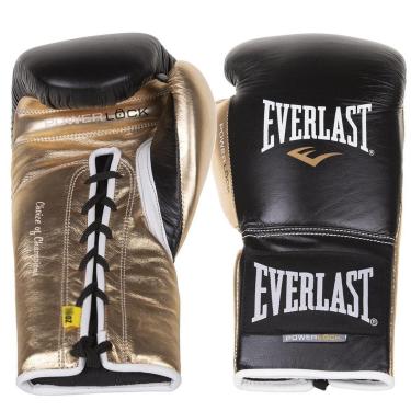Imagem de Luva de Treino PowerLock Amarração 14oz Everlast Preto / Dourado-Unissex