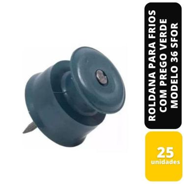 Imagem de Kit C/25 Roldana Para Frios Com Prego Verde Modelo 36 Sfor