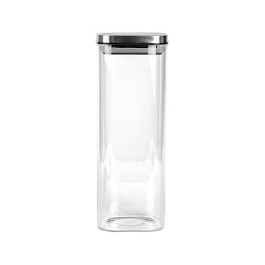 Imagem de Porta Mantimentos Quadrado Dynasty em Vidro Borossilicato com Tampa de Metal Prata – 1,9L