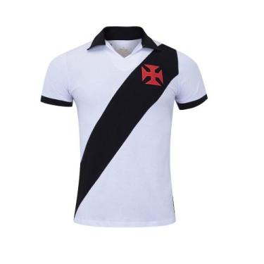 Imagem de Camiseta Polo Braziline Vasco Da Gama Paris Retro Masculina - Branco