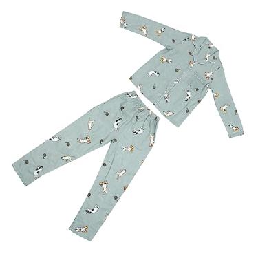Imagem de PACKOVE 1 Conjunto pijama de gato de lapela roupa de dormir para mulheres camisola de algodão pijamas femininos pijamas infantis pijamas para homens camisola de manga comprida doce definir