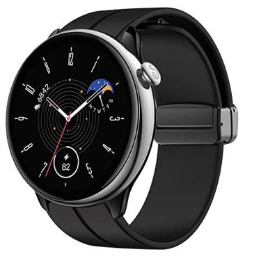 Imagem de Lamshaw Compatível com mini pulseiras de relógio inteligente GTR, pulseiras de substituição de pulseira esportiva de silicone macio compatíveis com Amazfit GTR Mini Smart Watch (preto)