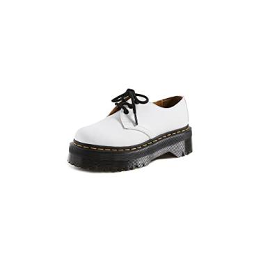 Imagem de Dr. Martens Plataforma feminina Quad II 1461, Branco polido liso, 5 Women/4 Men