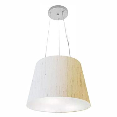 Imagem de Lustre Pendente Cone Cúpula Tecido 30/40x30, Vivare Iluminação, Pendente4152 LLA-35, Linho Bege, Médio