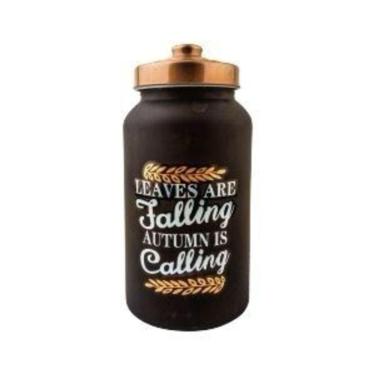 Imagem de Pote Decorativo de Vidro com Tampa Metal Preto e  Rose Gold 