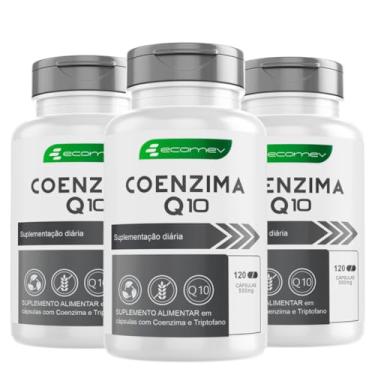 Imagem de 3Uni Coenzima Q10 100% Pura Maxima Absorção 500mg 360Cáps Kit 6 Meses Ecomev