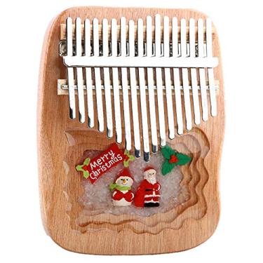 Imagem de Piano de dedo 17 teclas kalimba polegar instrumento musical tradicional, polegar de bolso piano de dedo resina de mogno, piano Mbira para amantes de música, (17 cm x 13 cm) E