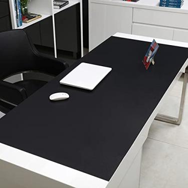 Imagem de Mouse pad antiderrapante multifuncional ergonômico para mesa de jogos para teclado e mouse, grande almofada de mesa de couro PU, mouse pad expandido - preto. 90 x 50 cm (35 x 20 polegadas)