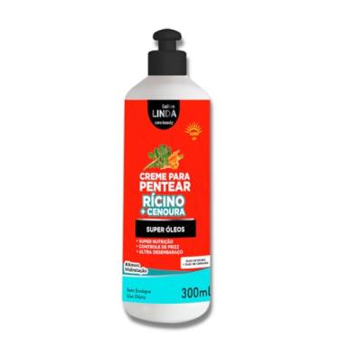 Imagem de Creme de Pentear Rícino + Cenoura 300ml Tratamento Intensivo para Cabelos Saudáveis Brilhantes Com Super Nutrição Sallon Linda