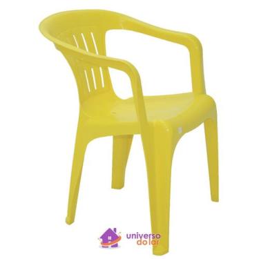 Imagem de Cadeira Tramontina Atalaia Basic Com Braços Em Polipropileno Amarelo