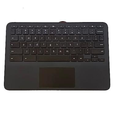 Imagem de LTPRPTS Capa superior de reposição para laptop com apoio de palmas e teclado touchpad peça de montagem para HP Chromebook 11MK G9 EE M44258-001 preta