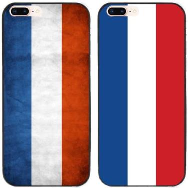 Imagem de 2 peças retrô bandeira dos Países Baixos impressa TPU gel silicone capa traseira para Apple iPhone todas as séries (iPhone 7 Plus/iPhone 8 Plus)