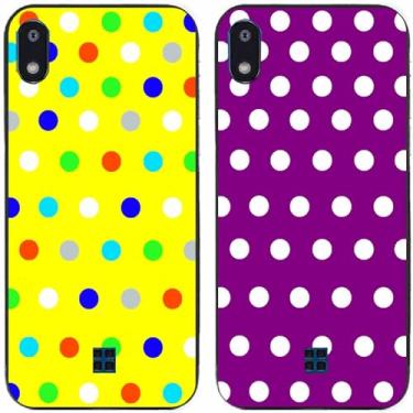 Imagem de 2 peças amarelo roxo colorido bolinhas impressas TPU gel silicone capa de telefone para LG Series (LG K20 2019)