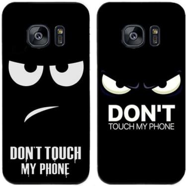 Imagem de 2 peças Anger Don't Touch My Phone impresso TPU gel silicone capa de telefone traseira para Samsung Galaxy todas as séries (Galaxy S7)