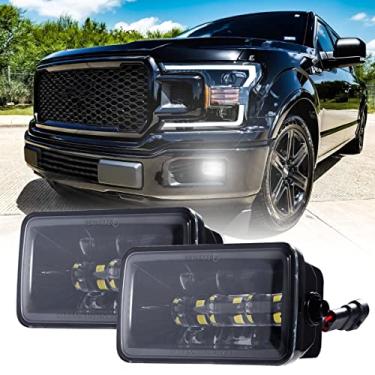 Imagem de XPCTD Luzes de neblina LED de atualização compatíveis com Ford F150 2017-2018 2015-2020 Ford F250 Super Duty LED IP67 à prova d'água 36W 4 polegadas Conjunto de luzes de direção LED 1 par preto