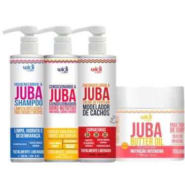 Imagem de Kit Juba Shampoo Condicionador Mascara Butter Oil E Encaracolando A Juba Widi Care 500ml